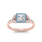 Load image into Gallery viewer, leaves-princess-cut-halo-diamond-engagement-ring-with-blue-topaz-in-rose-gold-FD9827PRRGICBLTOANGLE5-NL-RG.jpg?v=1770891286