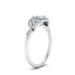 Load image into Gallery viewer, leaves-princess-cut-halo-diamond-engagement-ring-with-blue-topaz-in-white-gold-FD9827PRRGICBLTOANGLE2-NL-WG.jpg?v=1770891286