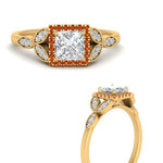Load image into Gallery viewer, leaves-princess-cut-halo-diamond-engagement-ring-with-orange-sapphire-in-yellow-gold-FD9827PRRGSAORANGLE3-NL-YG.jpg?v=1770891286