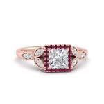 Load image into Gallery viewer, leaves-princess-cut-halo-diamond-engagement-ring-with-pink-sapphire-in-rose-gold-FD9827PRRGSADRPI-NL-RG.jpg?v=1770891286