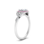 Load image into Gallery viewer, leaves-princess-cut-halo-diamond-engagement-ring-with-pink-sapphire-in-white-gold-FD9827PRRGSADRPIANGLE2-NL-WG.jpg?v=1770891286