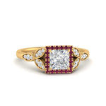 Load image into Gallery viewer, leaves-princess-cut-halo-diamond-engagement-ring-with-pink-sapphire-in-yellow-gold-FD9827PRRGSADRPI-NL-YG.jpg?v=1770891286