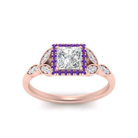 leaves-princess-cut-halo-diamond-engagement-ring-with-purple-topaz-in-rose-gold-FD9827PRRGVITOANGLE5-NL-RG.jpg?v=1770891287
