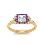 Load image into Gallery viewer, leaves-princess-cut-halo-diamond-engagement-ring-with-purple-topaz-in-yellow-gold-FD9827PRRGVITOANGLE5-NL-YG.jpg?v=1770891286