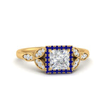 Load image into Gallery viewer, leaves-princess-cut-halo-diamond-engagement-ring-with-sapphire-in-yellow-gold-FD9827PRRGSABL-NL-YG.jpg?v=1770891286
