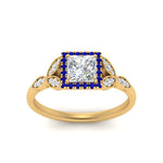 Load image into Gallery viewer, leaves-princess-cut-halo-diamond-engagement-ring-with-sapphire-in-yellow-gold-FD9827PRRGSABLANGLE5-NL-YG.jpg?v=1770891286
