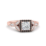 Load image into Gallery viewer, leaves-princess-cut-halo-engagement-ring-with-black-diamond-in-rose-gold-FD9827PRRGBLACK-NL-RG.jpg?v=1770891287