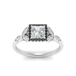 Load image into Gallery viewer, leaves-princess-cut-halo-engagement-ring-with-black-diamond-in-white-gold-FD9827PRRGBLACKANGLE5-NL-WG.jpg?v=1770891286