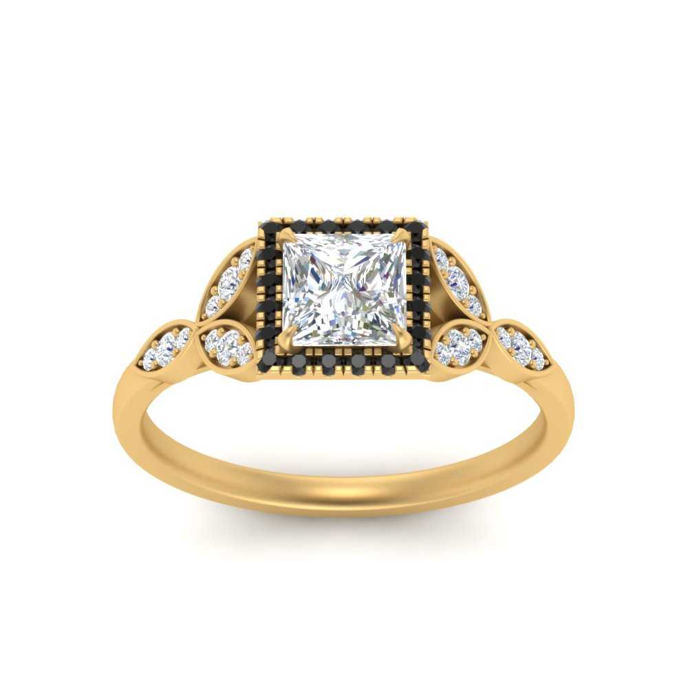 leaves-princess-cut-halo-engagement-ring-with-black-diamond-in-yellow-gold-FD9827PRRGBLACKANGLE5-NL-YG.jpg?v=1770891286