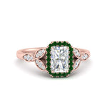 Load image into Gallery viewer, leaves-radiant-cut-halo-diamond-engagement-ring-with-emerald-in-rose-gold-FD9827RARGEMGR-NL-RG.jpg?v=1770891303
