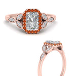 Load image into Gallery viewer, leaves-radiant-cut-halo-diamond-engagement-ring-with-orange-sapphire-in-rose-gold-FD9827RARGSAORANGLE3-NL-RG.jpg?v=1770891303