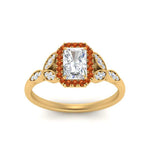 Load image into Gallery viewer, leaves-radiant-cut-halo-diamond-engagement-ring-with-orange-sapphire-in-yellow-gold-FD9827RARGSAORANGLE5-NL-YG.jpg?v=1770891303
