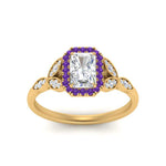 Load image into Gallery viewer, leaves-radiant-cut-halo-diamond-engagement-ring-with-purple-topaz-in-yellow-gold-FD9827RARGVITOANGLE5-NL-YG.jpg?v=1770891304