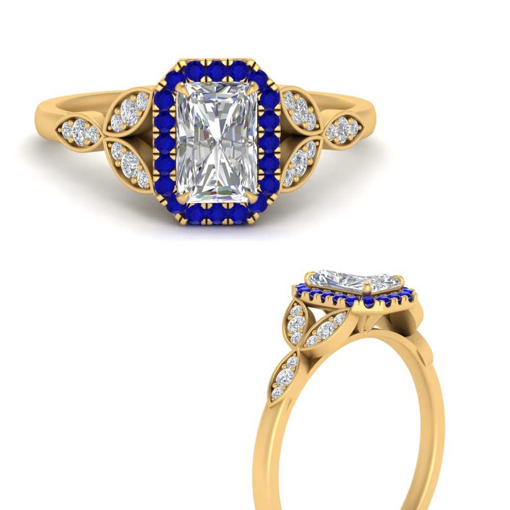 leaves-radiant-cut-halo-diamond-engagement-ring-with-sapphire-in-yellow-gold-FD9827RARGSABLANGLE3-NL-YG.jpg?v=1770891303