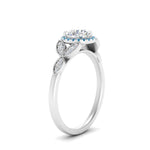 Load image into Gallery viewer, leaves-round-cut-halo-diamond-engagement-ring-with-blue-topaz-in-white-gold-FD9827RORGICBLTOANGLE2-NL-WG.jpg?v=1770891318
