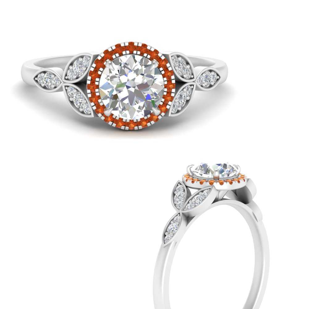 leaves-round-cut-halo-diamond-engagement-ring-with-orange-sapphire-in-white-gold-FD9827RORGSAORANGLE3-NL-WG.jpg?v=1770891318