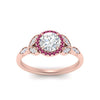 Load image into Gallery viewer, leaves-round-cut-halo-diamond-engagement-ring-with-pink-sapphire-in-rose-gold-FD9827RORGSADRPIANGLE5-NL-RG.jpg?v=1770891318