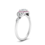 Load image into Gallery viewer, leaves-round-cut-halo-diamond-engagement-ring-with-pink-sapphire-in-white-gold-FD9827RORGSADRPIANGLE2-NL-WG.jpg?v=1770891318