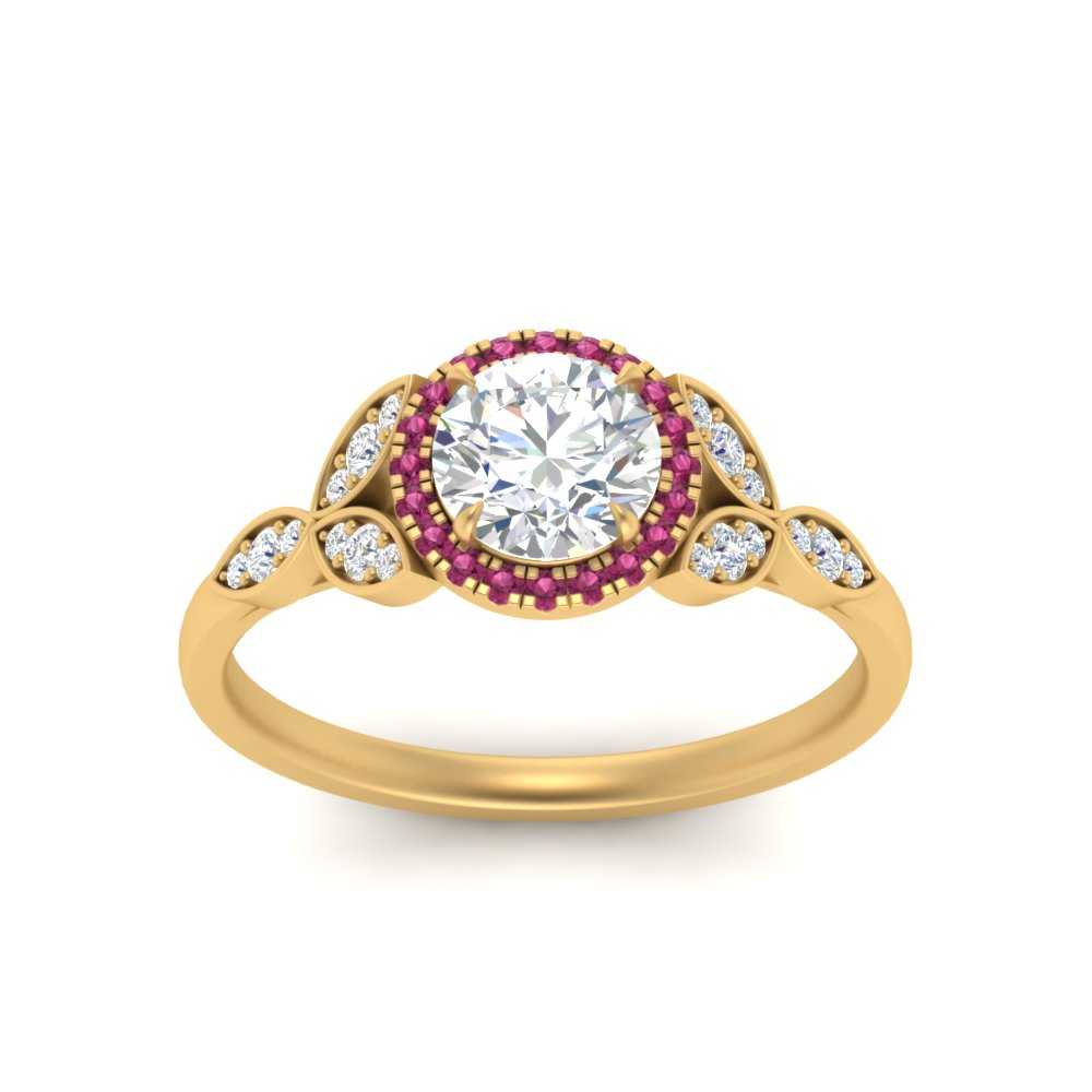 leaves-round-cut-halo-diamond-engagement-ring-with-pink-sapphire-in-yellow-gold-FD9827RORGSADRPIANGLE5-NL-YG.jpg?v=1770891317