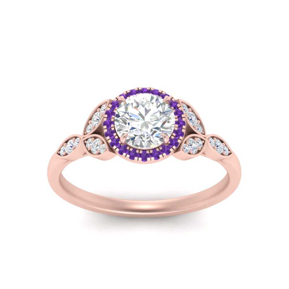 leaves-round-cut-halo-diamond-engagement-ring-with-purple-topaz-in-rose-gold-FD9827RORGVITOANGLE5-NL-RG.jpg?v=1770891318