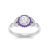 Load image into Gallery viewer, leaves-round-cut-halo-diamond-engagement-ring-with-purple-topaz-in-white-gold-FD9827RORGVITOANGLE5-NL-WG.jpg?v=1770891317