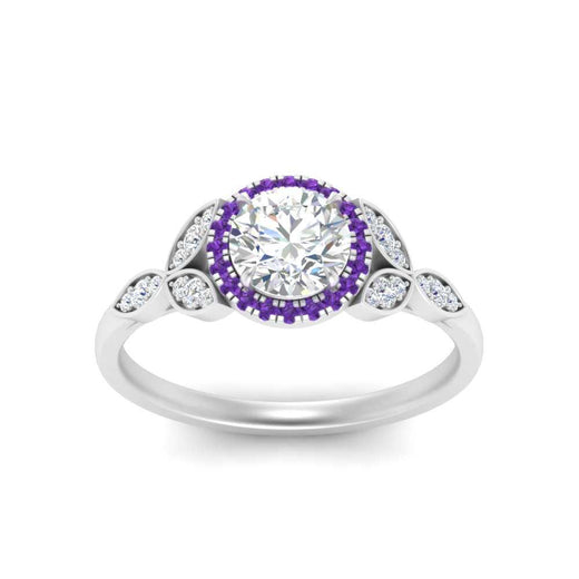 leaves-round-cut-halo-diamond-engagement-ring-with-purple-topaz-in-white-gold-FD9827RORGVITOANGLE5-NL-WG.jpg?v=1770891317