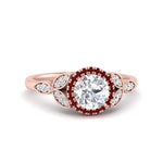 Load image into Gallery viewer, leaves-round-cut-halo-diamond-engagement-ring-with-ruby-in-rose-gold-FD9827RORGRUDR-NL-RG.jpg?v=1770891318