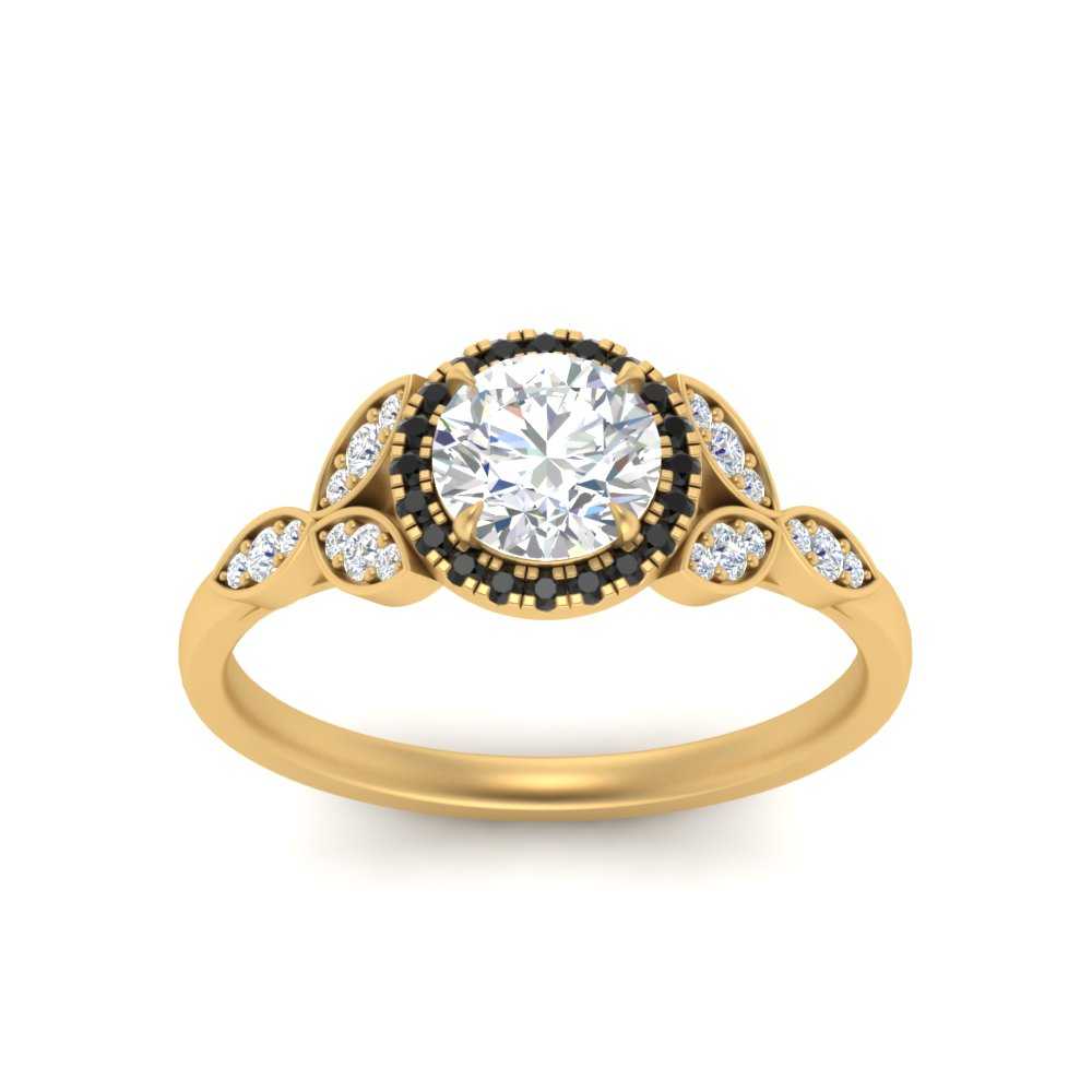 leaves-round-cut-halo-engagement-ring-with-black-diamond-in-yellow-gold-FD9827RORGBLACKANGLE5-NL-YG.jpg?v=1770891318