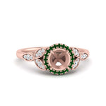 Load image into Gallery viewer, leaves-semi-mount-halo-diamond-engagement-ring-with-emerald-in-rose-gold-FD9827SMRGEMGR-NL-RG.jpg?v=1770891423
