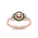 Load image into Gallery viewer, leaves-semi-mount-halo-diamond-engagement-ring-with-emerald-in-rose-gold-FD9827SMRGEMGRANGLE5-NL-RG.jpg?v=1770891422