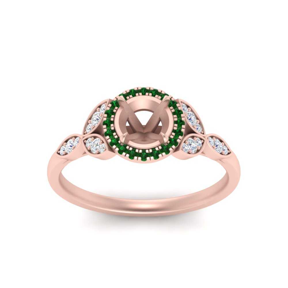 leaves-semi-mount-halo-diamond-engagement-ring-with-emerald-in-rose-gold-FD9827SMRGEMGRANGLE5-NL-RG.jpg?v=1770891422