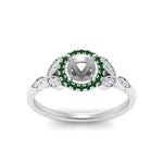 Load image into Gallery viewer, leaves-semi-mount-halo-diamond-engagement-ring-with-emerald-in-white-gold-FD9827SMRGEMGRANGLE5-NL-WG.jpg?v=1770891423