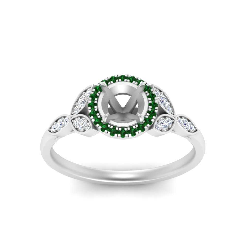 leaves-semi-mount-halo-diamond-engagement-ring-with-emerald-in-white-gold-FD9827SMRGEMGRANGLE5-NL-WG.jpg?v=1770891423