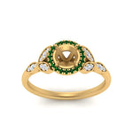 Load image into Gallery viewer, leaves-semi-mount-halo-diamond-engagement-ring-with-emerald-in-yellow-gold-FD9827SMRGEMGRANGLE5-NL-YG.jpg?v=1770891423