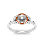 Load image into Gallery viewer, leaves-semi-mount-halo-diamond-engagement-ring-with-orange-sapphire-in-white-gold-FD9827SMRGSAORANGLE5-NL-WG.jpg?v=1770891423