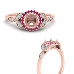 Load image into Gallery viewer, leaves-semi-mount-halo-diamond-engagement-ring-with-pink-sapphire-in-rose-gold-FD9827SMRGSADRPIANGLE3-NL-RG.jpg?v=1770891423