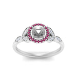 Load image into Gallery viewer, leaves-semi-mount-halo-diamond-engagement-ring-with-pink-sapphire-in-white-gold-FD9827SMRGSADRPIANGLE5-NL-WG.jpg?v=1770891423