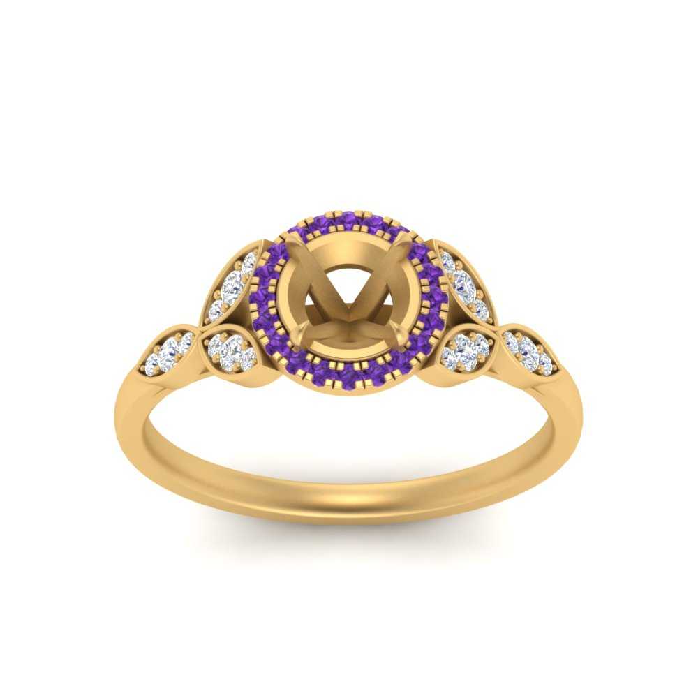 leaves-semi-mount-halo-diamond-engagement-ring-with-purple-topaz-in-yellow-gold-FD9827SMRGVITOANGLE5-NL-YG.jpg?v=1770891423
