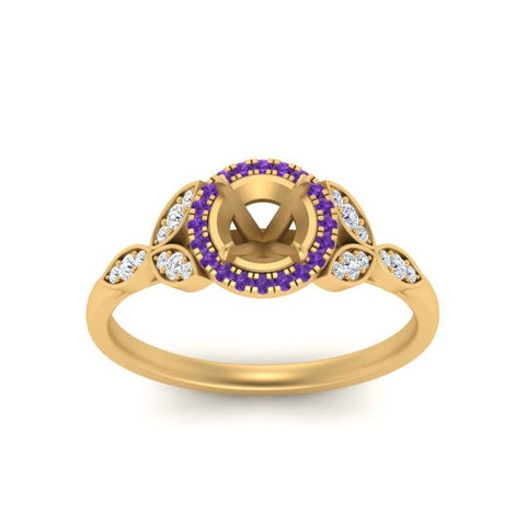 leaves-semi-mount-halo-diamond-engagement-ring-with-purple-topaz-in-yellow-gold-FD9827SMRGVITOANGLE5-NL-YG.jpg?v=1770891423