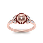 Load image into Gallery viewer, leaves-semi-mount-halo-diamond-engagement-ring-with-ruby-in-rose-gold-FD9827SMRGRUDRANGLE5-NL-RG.jpg?v=1770891423