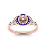 Load image into Gallery viewer, leaves-semi-mount-halo-diamond-engagement-ring-with-sapphire-in-rose-gold-FD9827SMRGSABLANGLE5-NL-RG.jpg?v=1770891423