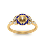 Load image into Gallery viewer, leaves-semi-mount-halo-diamond-engagement-ring-with-sapphire-in-yellow-gold-FD9827SMRGSABLANGLE5-NL-YG.jpg?v=1770891424