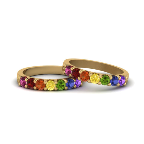 Lesbian Rainbow Wedding Band