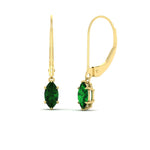 Load image into Gallery viewer, lever-back-2-carat-marquise-drop-emerald-earrings-in-yellow-gold-FDEAR11236MQGEMGR-2.00CT-NL-YG.jpg
