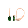 Load image into Gallery viewer, lever-back-2-carat-pear-emerald-studs-earring-in-rose-gold-FDEAR9225PEGEMGR-2.00CT-NL-RG