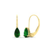 Load image into Gallery viewer, lever-back-2-carat-pear-emerald-studs-earring-in-yellow-gold-FDEAR9225PEGEMGR-2.00CT-NL-YG