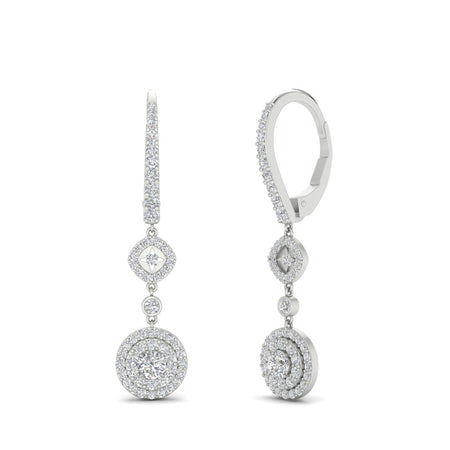 Lever Back Dangle Diamond Earring
