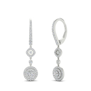 Lever Back Dangle Diamond Earring