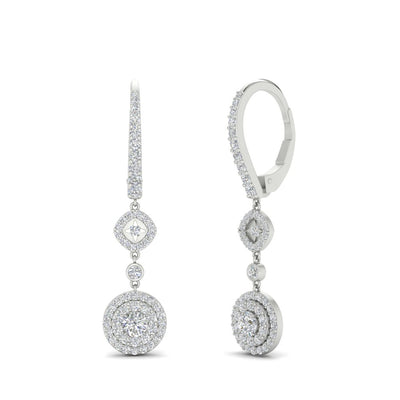 Lever Back Dangle Diamond Earring