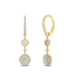 Lever Back Dangle Diamond Earring